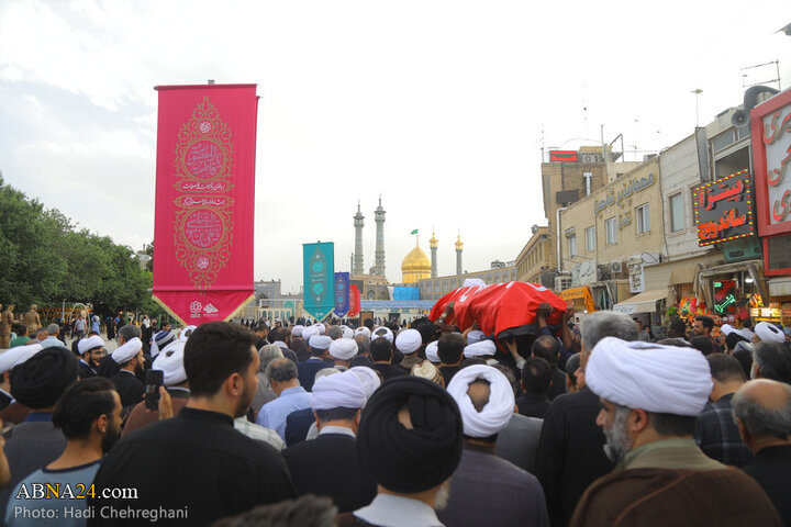 مراسم تشییع پیکر مرحوم حجت‌الاسلام نقده‌دوزان در شهر قم
