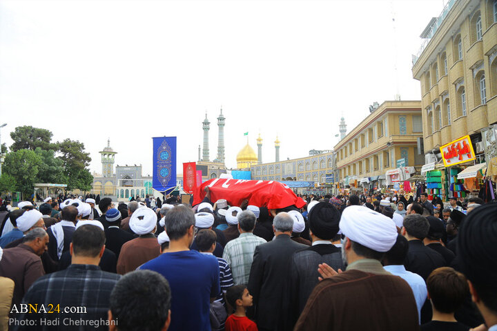 مراسم تشییع پیکر مرحوم حجت‌الاسلام نقده‌دوزان در شهر قم
