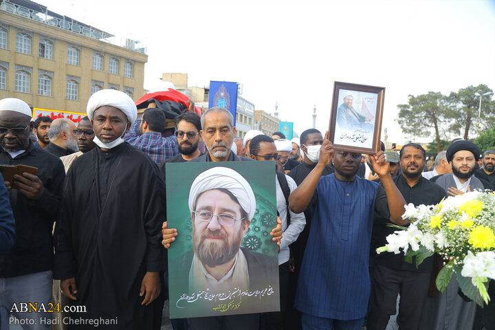 مراسم تشییع پیکر مرحوم حجت‌الاسلام نقده‌دوزان در شهر قم