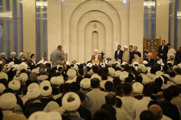 صوت | سخنان آیت‌الله جوادی آملی در جمع اساتید و طلاب حوزه علمیه نجف
