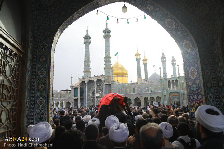 مراسم تشییع پیکر مرحوم حجت‌الاسلام نقده‌دوزان در شهر قم