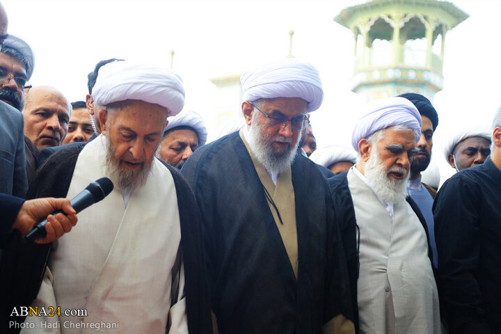 مراسم تشییع پیکر مرحوم حجت‌الاسلام نقده‌دوزان در شهر قم