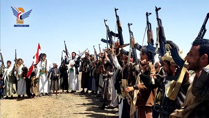 تقرير مصور/ مسير ووقفة مسلحة لقوات التعبئة في صنعاء نصرة لغزة