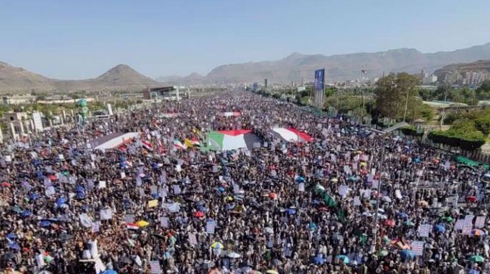 Yemenis rally in Sana’a in solidarity with Gaza