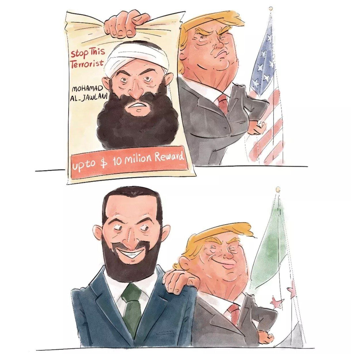 كاريكاتير / الجولاني المطلوب أصبح صديقاً