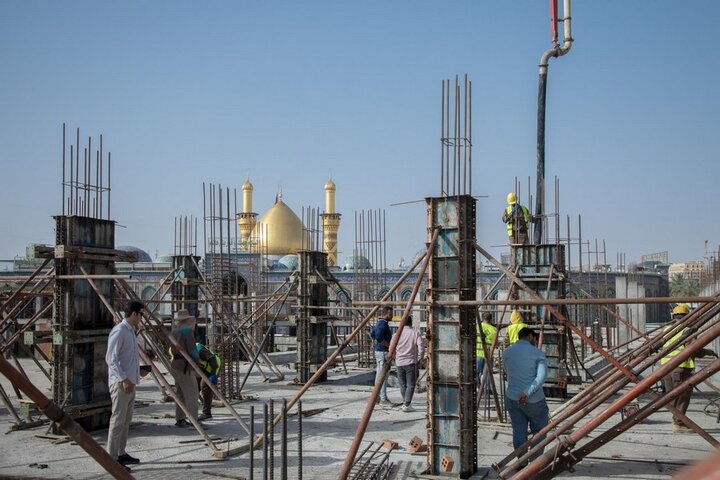 إنهاء أعمال صب الأعمدة الخرسانية لمشروع صحن أم البنين (عليها السلام)