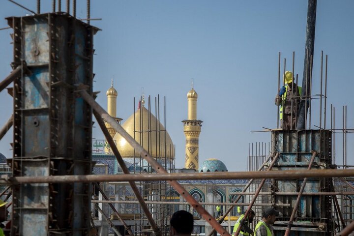 إنهاء أعمال صب الأعمدة الخرسانية لمشروع صحن أم البنين (عليها السلام)