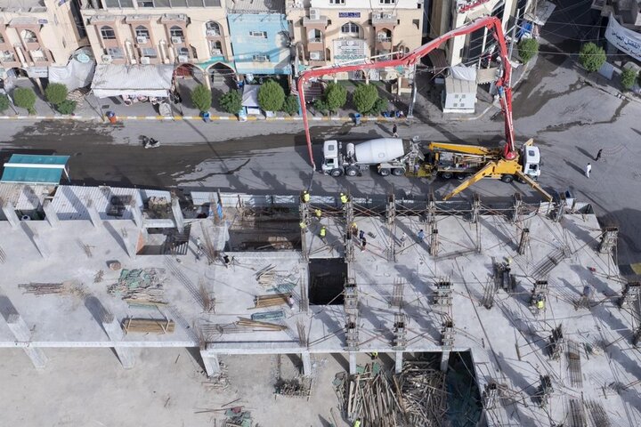 إنهاء أعمال صب الأعمدة الخرسانية لمشروع صحن أم البنين (عليها السلام)