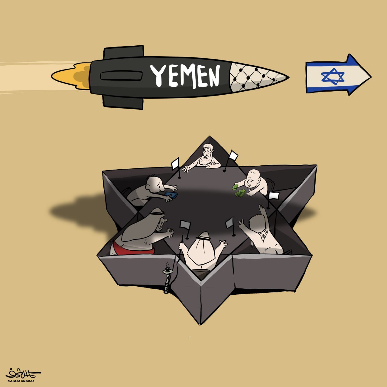 كاريكاتير / قمة اليمن تزمجر في سماء فلسطين المحتلة