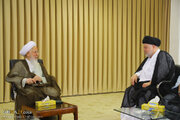 Photos: Ayatollah Sistani's representative in Iran meets with Ayatollah Javadi Amoli