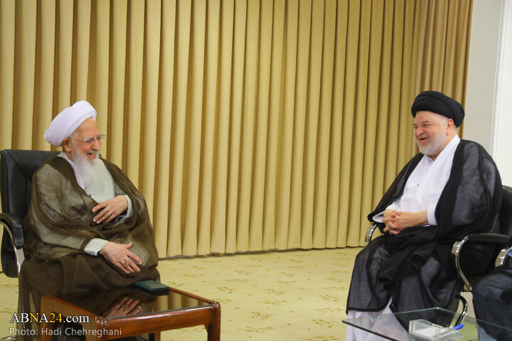 دیدار نماینده آیت‌الله سیستانی در ایران با آیت‌الله جوادی آملی