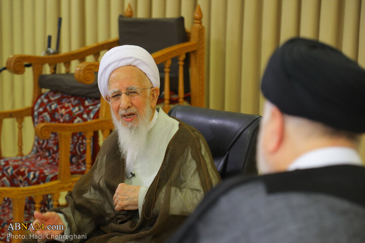 دیدار نماینده آیت‌الله سیستانی در ایران با آیت‌الله جوادی آملی