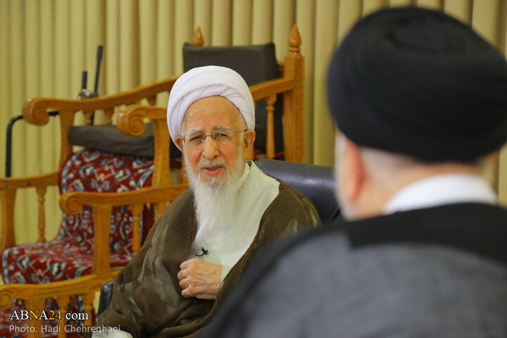 دیدار نماینده آیت‌الله سیستانی در ایران با آیت‌الله جوادی آملی