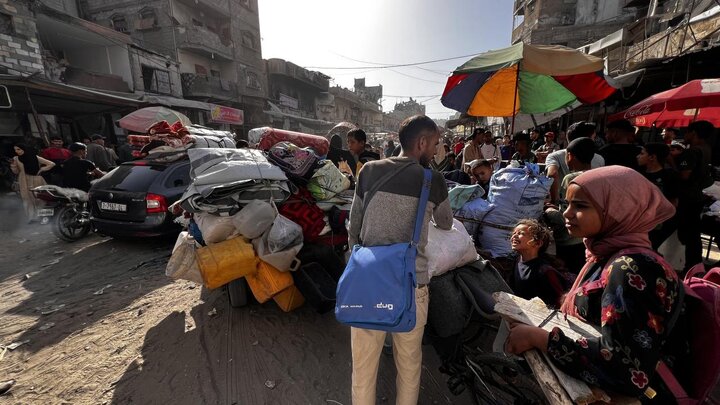 مهاجرت فلسطینی‌ها از خان یونس پس از تهدید رژیم صهیونی