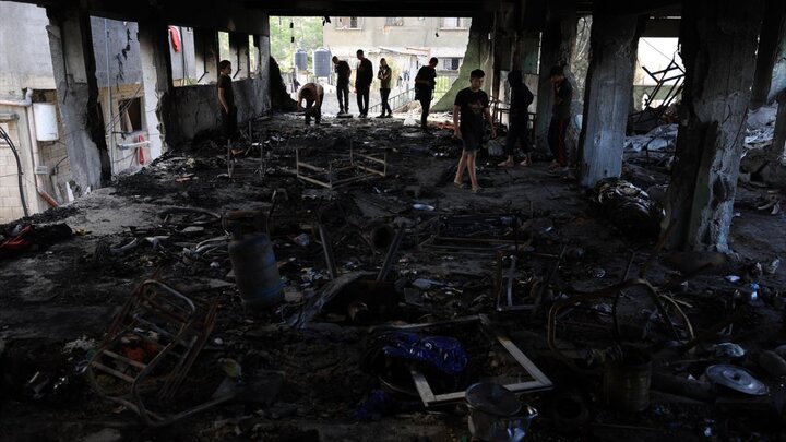 حمله نظامیان صهیونیست به مدرسه موسی بن نصیر در غزه