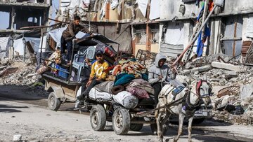 گزارش تصویری | مهاجرت فلسطینی‌ها از اردوگاه آوارگان جبالیا