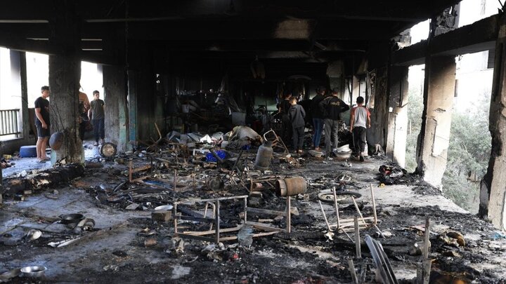 Photos: Zionist forces attack Musa bin Nasir school in Gaza