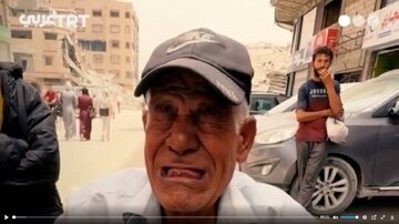 Qəzzada 3 günlük aclıqdan sonra yaşlı, əlil fələstinli kişinin ağrılı fəryadı \ VIDEO