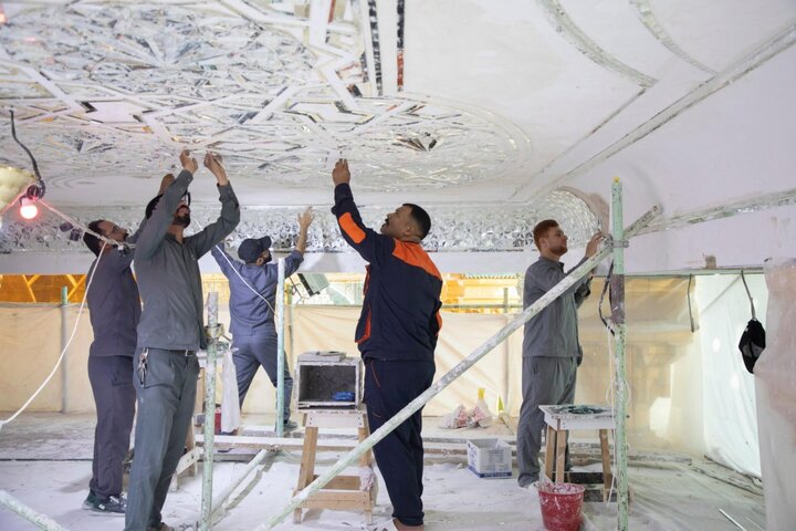 اختتام المرحلة الثانية من تركيب المرايا لطارمة حرم مرقد أبي الفضل العباس (ع)