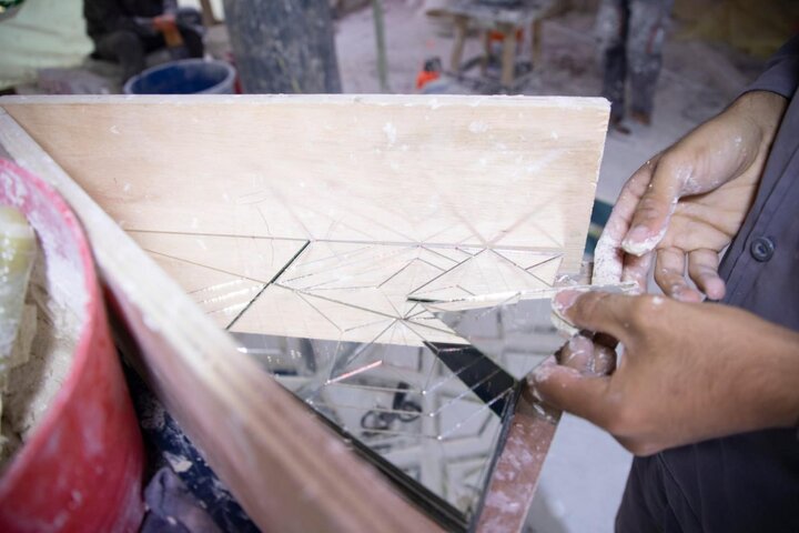 اختتام المرحلة الثانية من تركيب المرايا لطارمة حرم مرقد أبي الفضل العباس (ع)