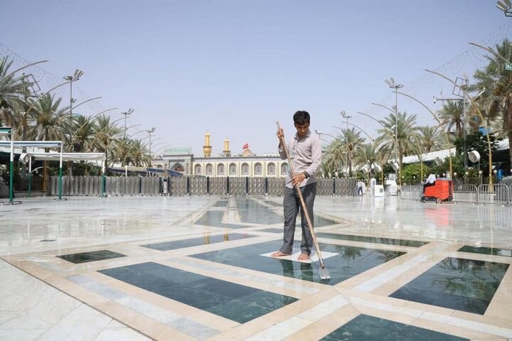 حملة لتنظيف الساحة الوسطية في قسم بين الحرمين