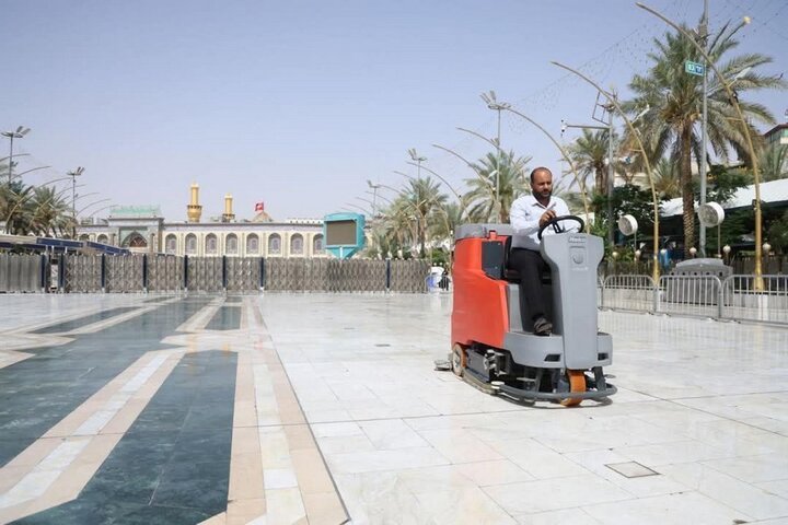 حملة لتنظيف الساحة الوسطية في قسم بين الحرمين
