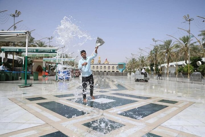 حملة لتنظيف الساحة الوسطية في قسم بين الحرمين