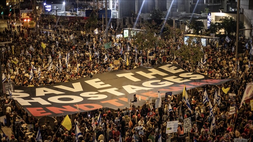 Mass protests across Israel demand end to war, release of captives