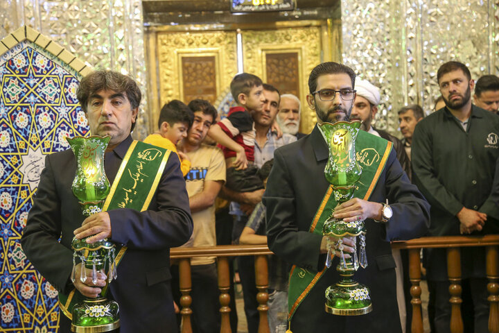تصاویر| آیین غبارروبی مضجع شریف سیدعلاالدین حسین(ع) با حضور استاندار فارس