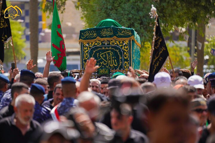 مشاهد من من مراسم تشييع النعش الرمزي للإمام الجواد (ع)