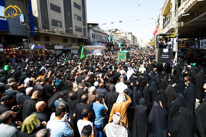 مشاهد من من مراسم تشييع النعش الرمزي للإمام الجواد (ع)