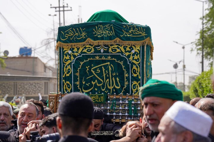 مشاهد من من مراسم تشييع النعش الرمزي للإمام الجواد (ع)