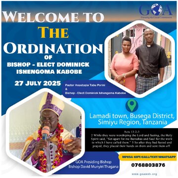 Tangazo Maalum | Kutoka Kanisa la Glory Outreach Assembly Tanzania