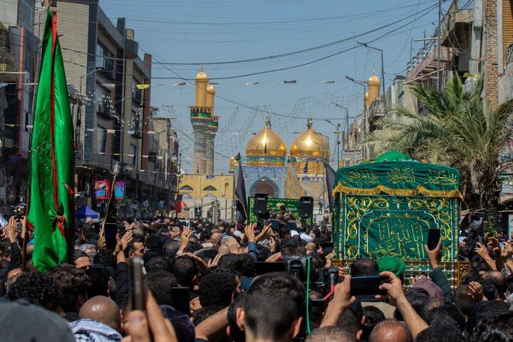 Photos: Symbolic funeral of Imam Jawad in Kadhimiya, Iraq