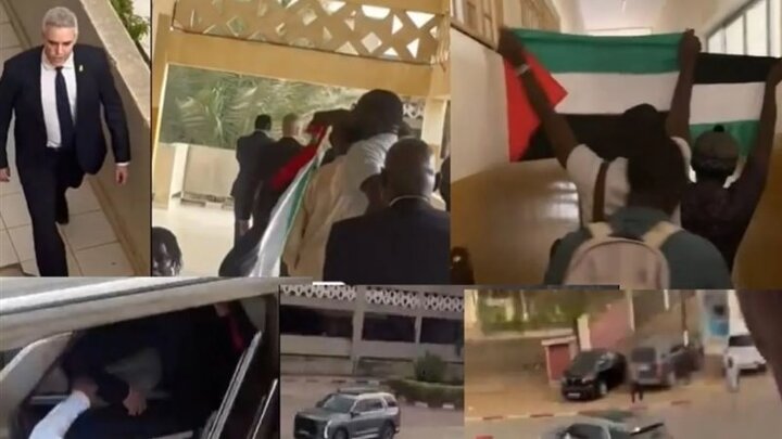 لحظه بیرون کردن سفیر رژیم صهیونیستی از دانشگاه سنگال + ویدیو