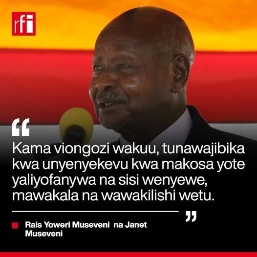 Rais Museveni na Mkewe Waomba Radhi kwa Wananchi wa Uganda, Watoa wito wa Amani na Uwajibikaji