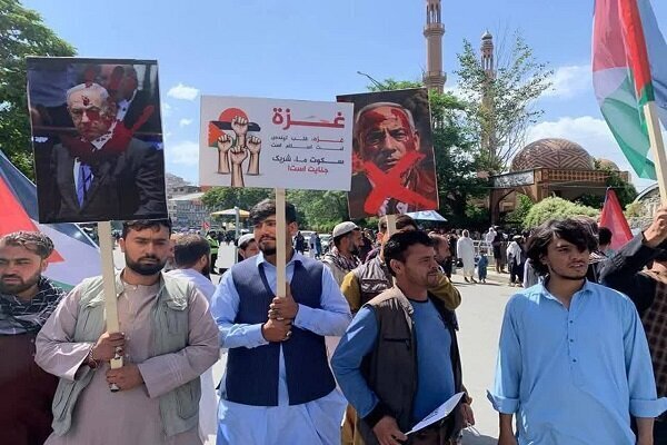 People in Afghanistan hold pro-Palestine rally