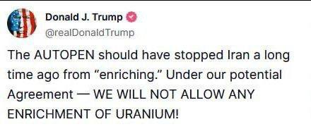 Trump: İran’a Yeni Anlaşmada Uranyum Zenginleştirmeye İzin Vermeyeceğiz