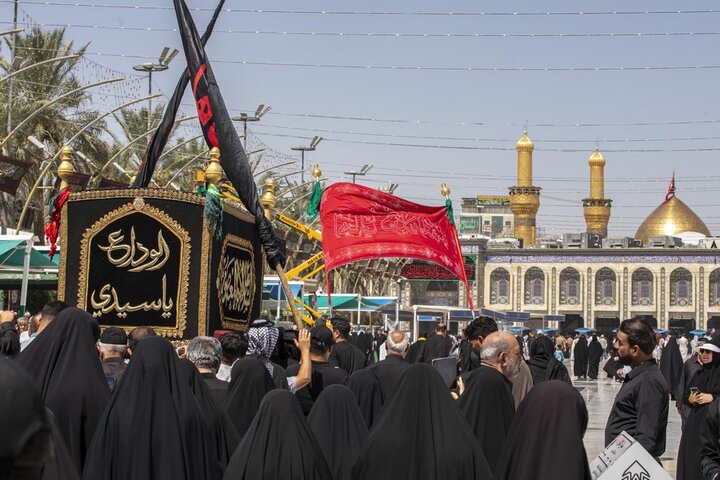 تقرير مصور/  تشييع النعش الرمزي للإمام الباقر (ع) في كربلاء المقدسة