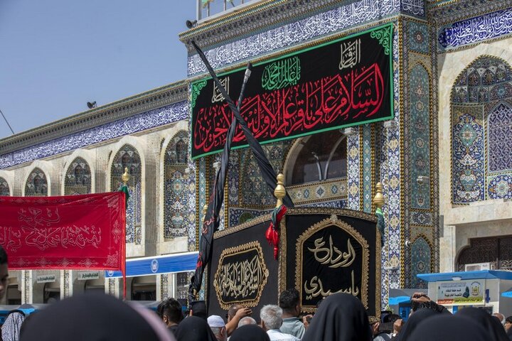 تقرير مصور/  تشييع النعش الرمزي للإمام الباقر (ع) في كربلاء المقدسة