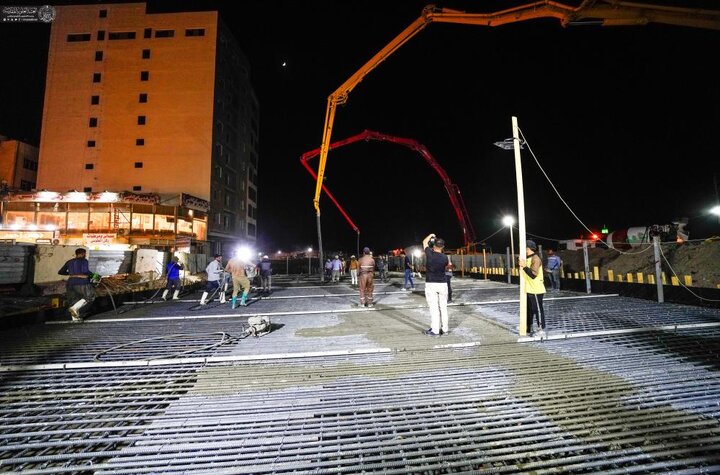 تقرير مصور/ برعاية العتبة العلويّة.. إنجاز المرحلة الأولى من صبّ سقف نفق الشيخ الطوسي تسهيلًا لمرور الزائرين