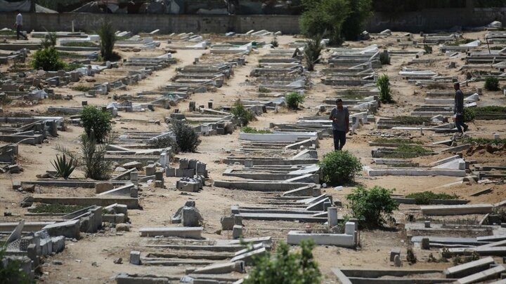 Photos: Complete destruction of Al-Ansar Mosque and a cemetery in Gaza