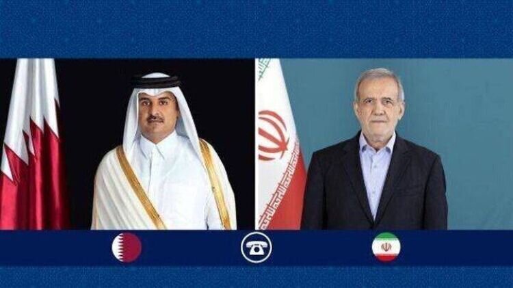 President Pezeshkian and Qatar’s emir stress joint efforts to end Israeli crimes against Palestinians