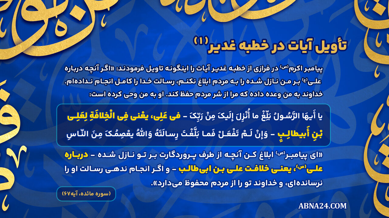 اینفوگرافی | تأویل آیات در خطبه غدیر(۱)