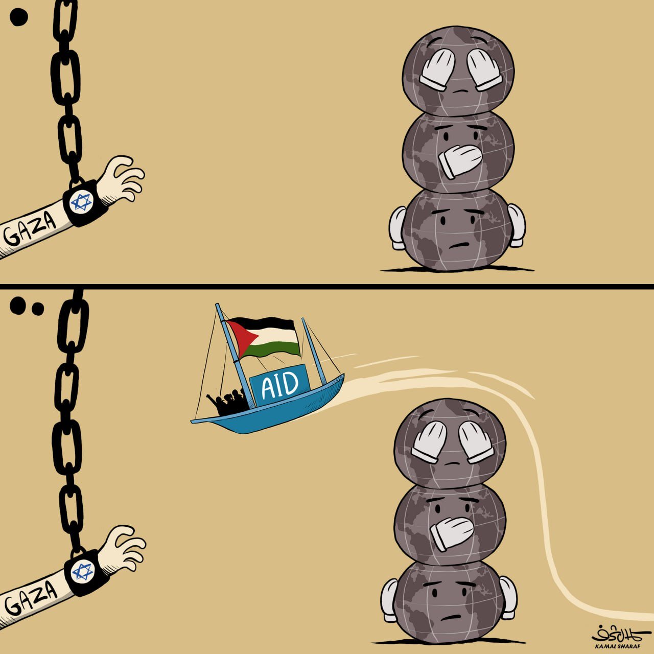کاریکاتیر / السفينة مادلين تقترب من سواحل غزة کاریکاتیر / السفينة مادلين تقترب من سواحل غزة