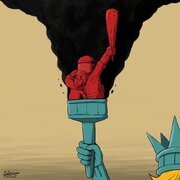 كاريكاتير / ترامب يرسل الحرس الوطني لقمع الاحتجاجات في لوس أنجلوس