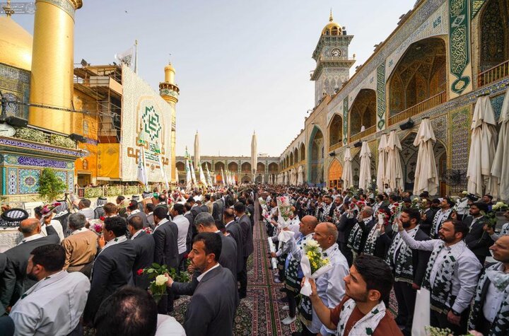 تقرير مصور/ مراسم رفع راية الغدير الأغر في حرم أمير المؤمنين (ع)
