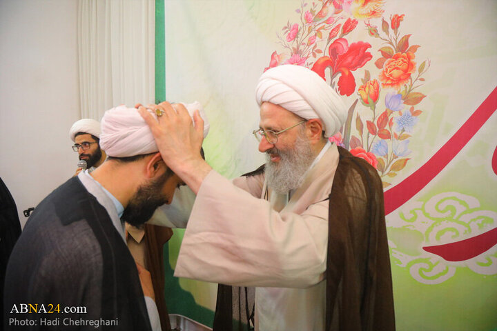 Photos: Imam Hadi birth anniversary, turban-wearing ceremony held in Qom