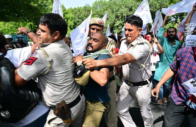 protest Against Israel in Delhi