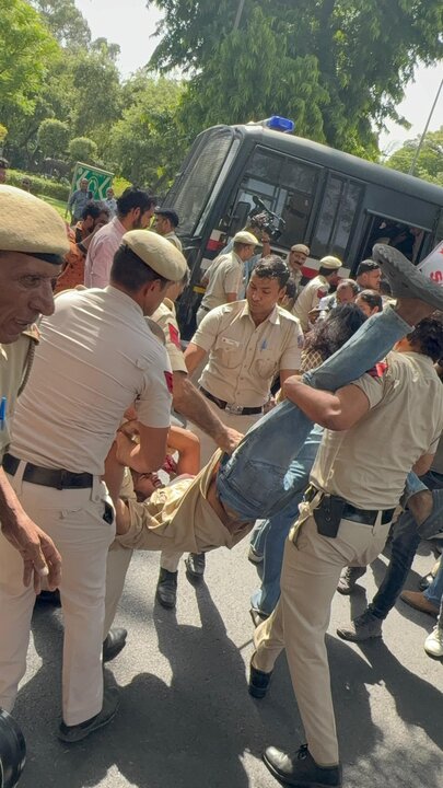protest Against Israel in Delhi